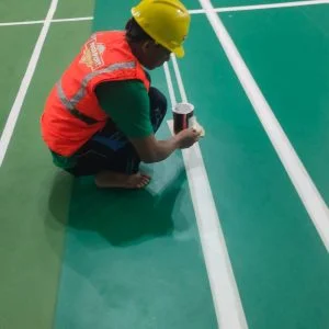 Pengerjaan Lapangan Badminton